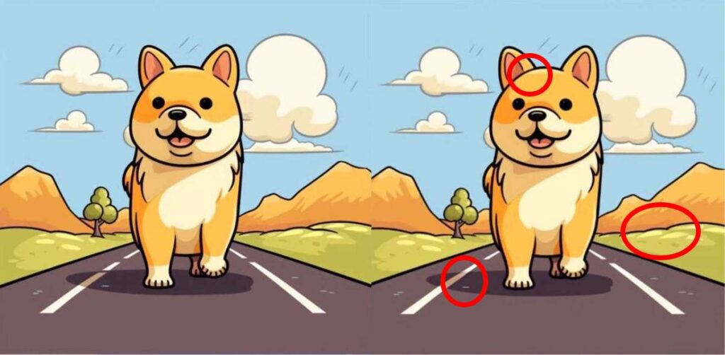 spot the differences dog solution