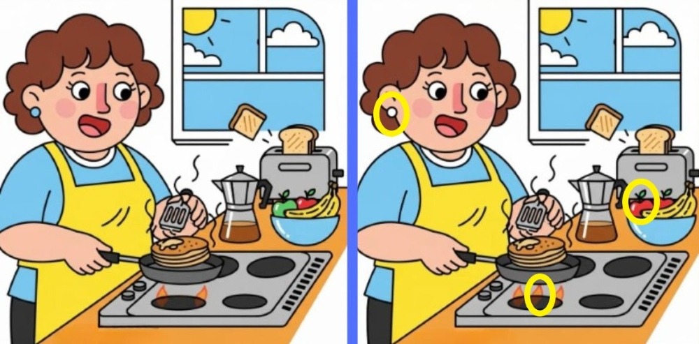 find differences woman cooking solution