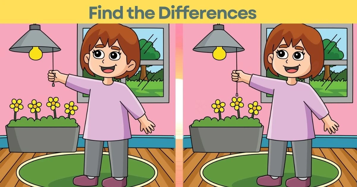 find differences girl with lamp